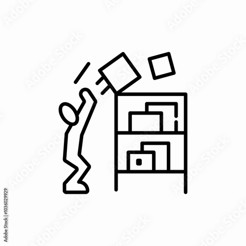organized shelf icon sign vector