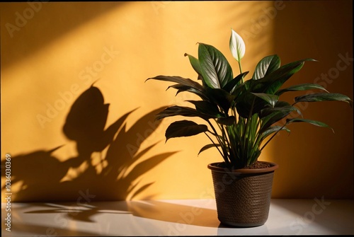 Peace Lily in a Corner with Shadow Play