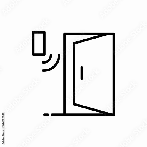 smart door icon sign vector