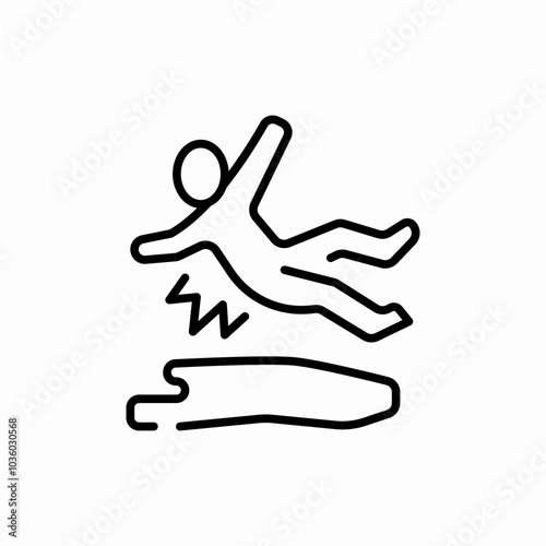 slipped puddle man icon sign vector