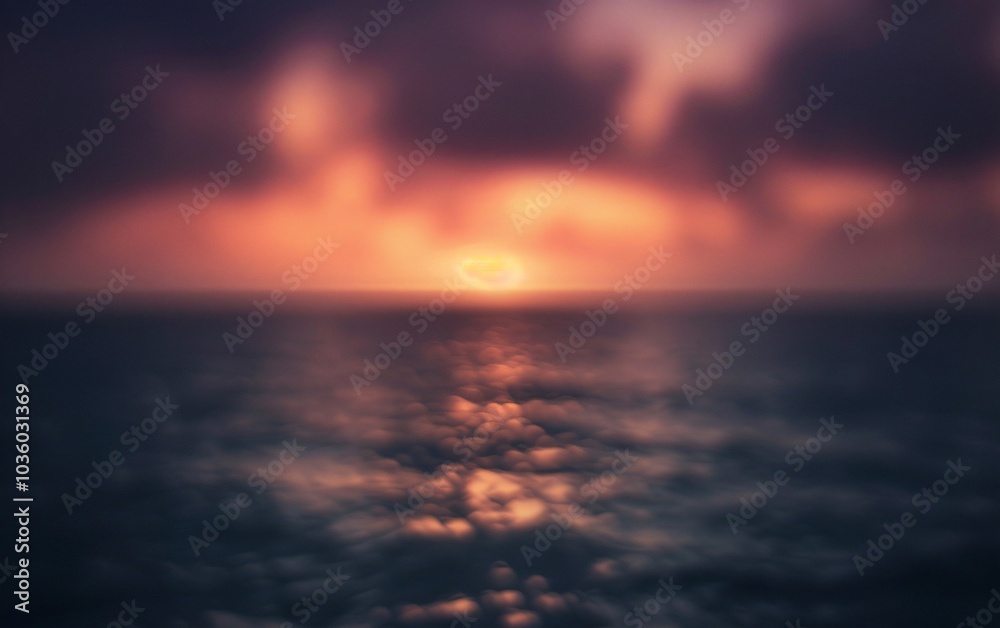 Fototapeta premium Blurred sunset sky and ocean nature background