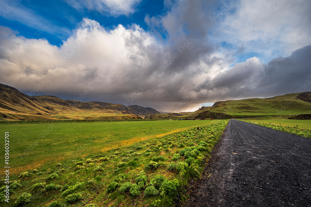 Obraz premium nature sceneries ai the area surrounding the village of Vik, iceland
