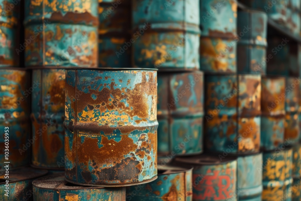 Close up images of marks and rust on metal containers. Close up images of marks and rust on metal containers.