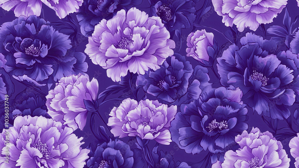 Obraz premium Purple Carnations Illustration