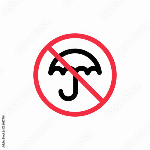 umbrella prohibited icon sign vector