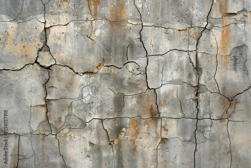 Panoramic background   old concrete wall with cracks photo