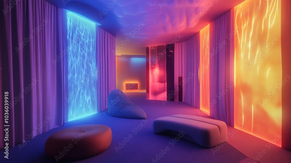 Colorful Mood-Altering Room with Dynamic Lighting Colorful Mood-Altering Room with Dynamic Lighting