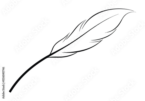 Continuous Line Art of a Floating Feather – Elegant Minimalist Vector