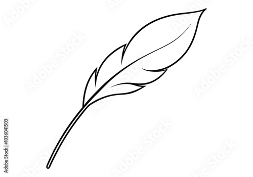 Continuous Line Art of a Floating Feather – Elegant Minimalist Vector