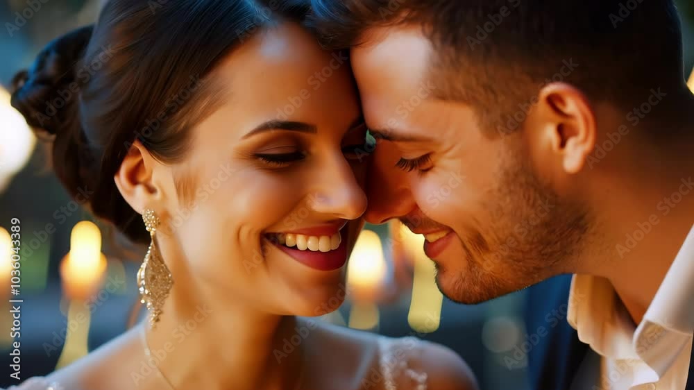 Smiling Couple Enjoying a Romantic Dinner with Wine and Candlelight. Concept of Intimacy, Date Night, Love, and Fine Dining at a restaurant Smiling Couple Enjoying a Romantic Dinner with Wine and Candlelight. Concept of Intimacy, Date Night, Love, and Fine Dining at a restaurant