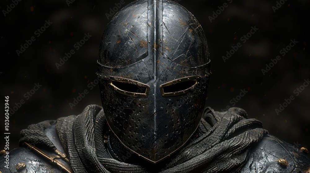 Helmeted knight of ancient times. Helmeted knight of ancient times.