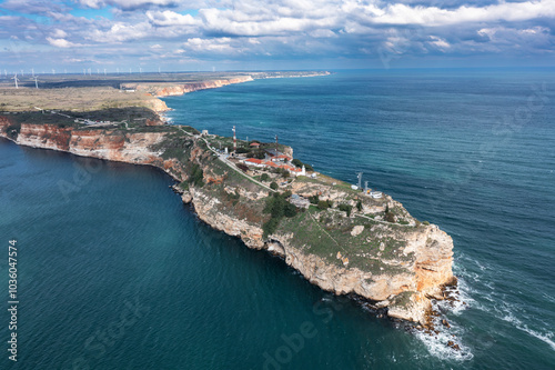 Aerial view to cape Kaliakra on the Bulgarian Black Sea coast