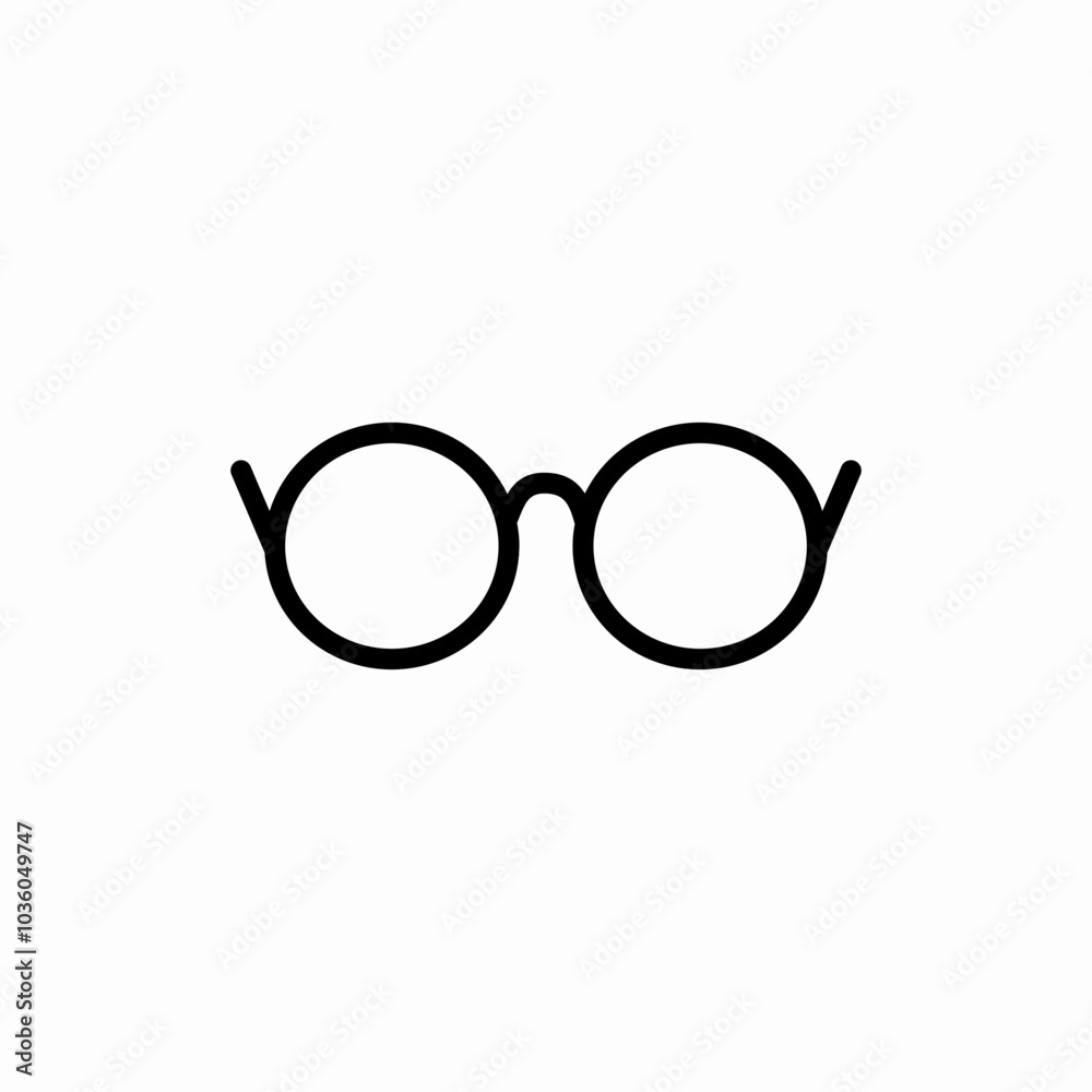 circle glasses icon sign vector