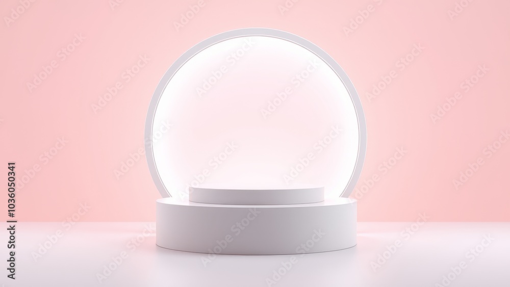 Podium for product presentation on soft light colour background. Podium for product presentation on soft light colour background.