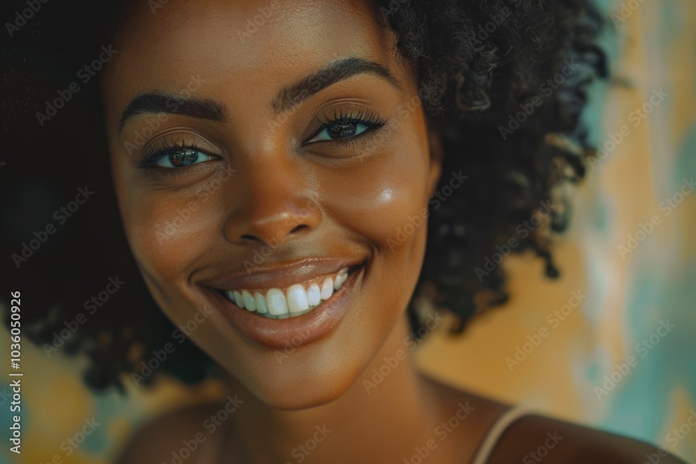 Portrait of beautiful african american female model smiling