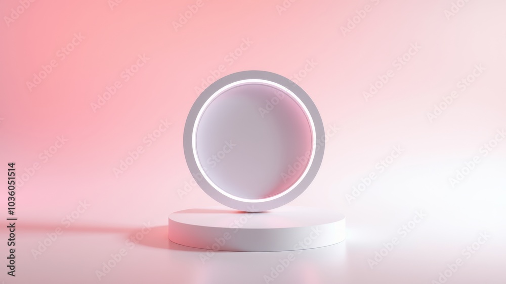 Podium for product presentation on soft light colour background. Podium for product presentation on soft light colour background.