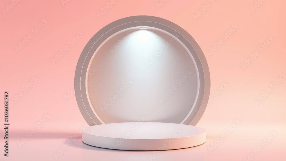 Podium for product presentation on soft light colour background. Podium for product presentation on soft light colour background.