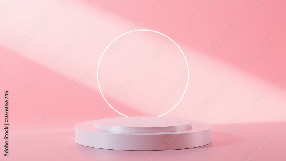 Podium for product presentation on soft light colour background. Podium for product presentation on soft light colour background.