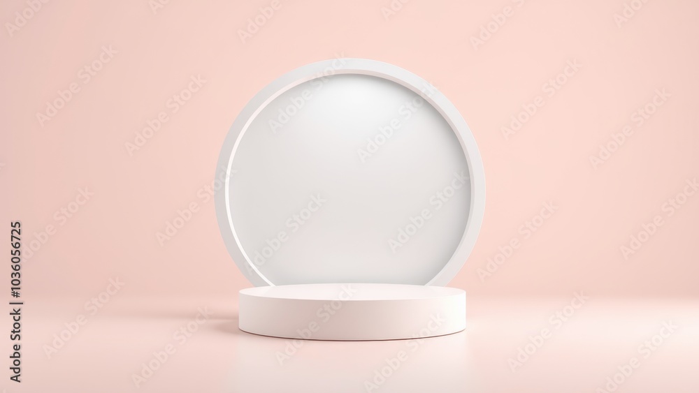 Podium for product presentation on soft light colour background. Podium for product presentation on soft light colour background.