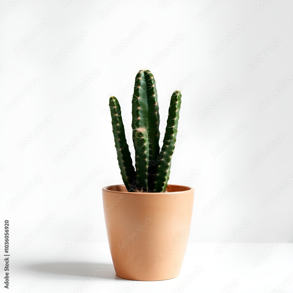cactus in pot in minimal style on empty background cactus in pot in minimal style on empty background