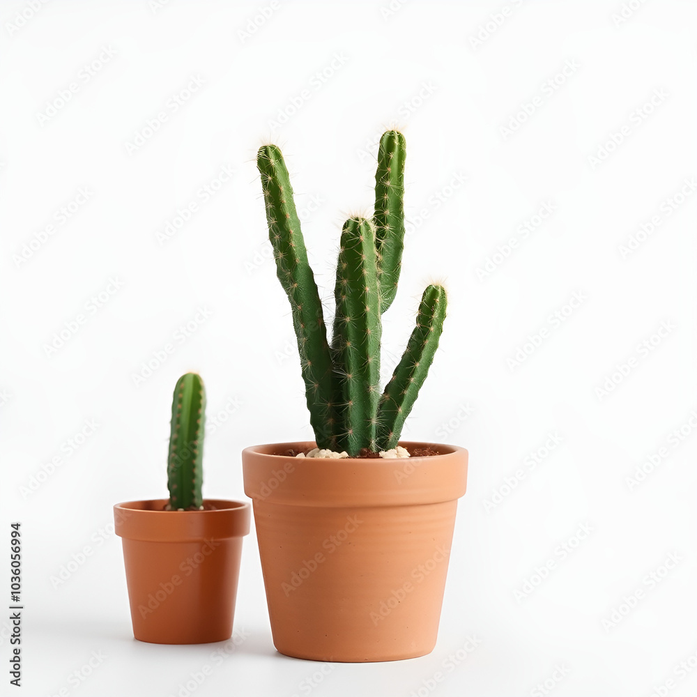 cactus in pot in minimal style on empty background cactus in pot in minimal style on empty background