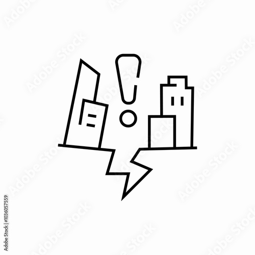 earthquake sign icon sign vector