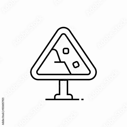 falling rocks icon sign vector