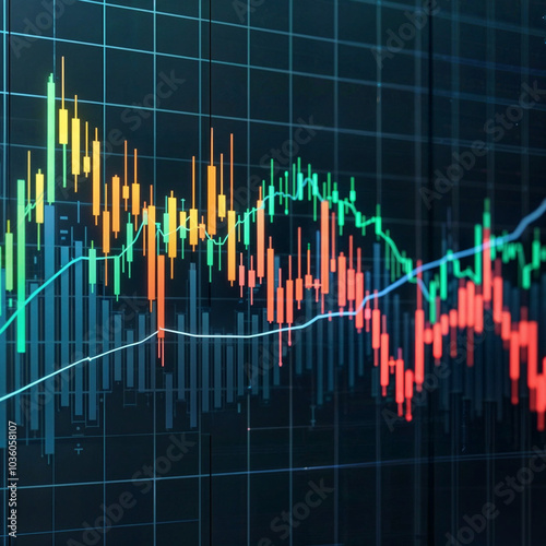 A close-up of a graph chart with a clear line of data, showcasing important statistical information. 