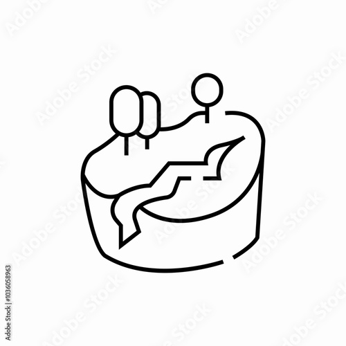 soil cracking icon sign vector