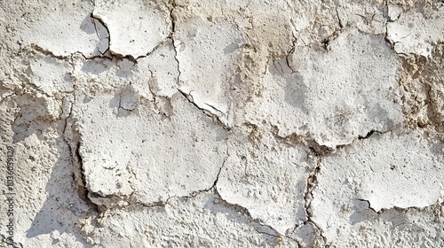  A close-up photo of a cement wall with white and chipped paint on both sides