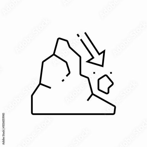 surface landslide icon sign vector