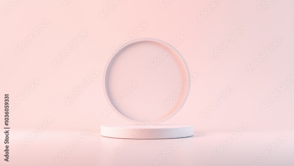 Podium for product presentation on soft light colour background. Podium for product presentation on soft light colour background.