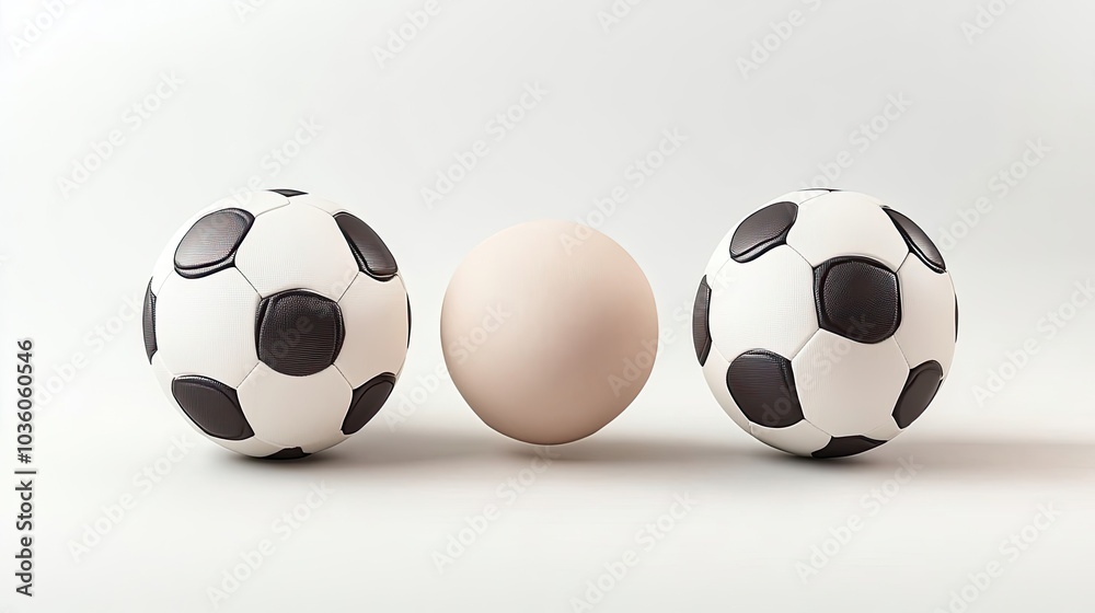 Soccer Balls Arranged on a Simple Background for Playful Activities Generative AI Soccer Balls Arranged on a Simple Background for Playful Activities Generative AI