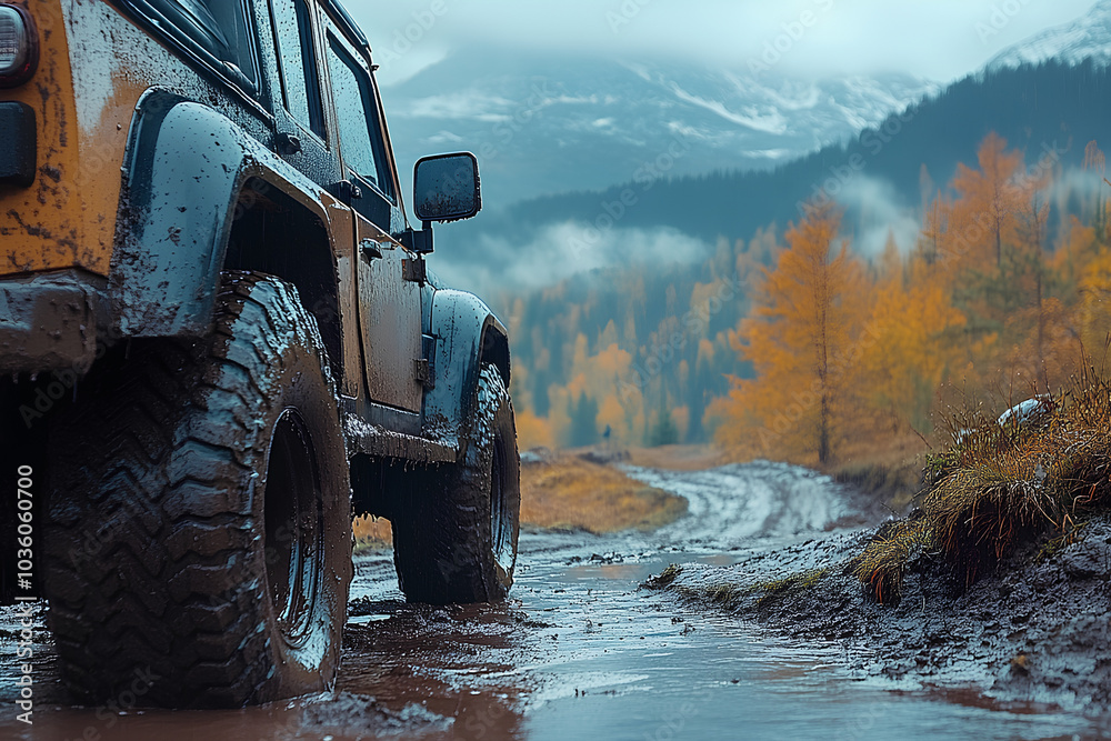 Muddy cars and wheels in the mountains with swamp on tires offroad trips in Ukraine with view of Carpathian Mountains
Muddy cars and wheels in the mountains with swamp on tires offroad trips in Ukraine with view of Carpathian Mountains