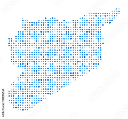 Syria Dot Map. Country Digital Style Shape. Syria vector image. Country shape blue circular dots. Amazing vector illustration.