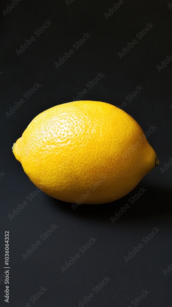 Whole lemon isolated on black background. Fresh ripe citrus fruit Whole lemon isolated on black background. Fresh ripe citrus fruit