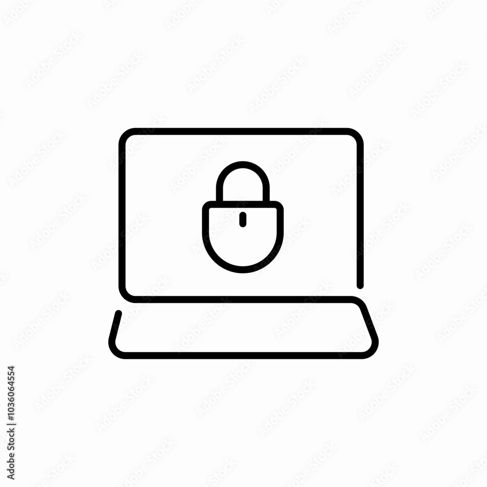 laptop lock password icon sign vector laptop lock password icon sign vector