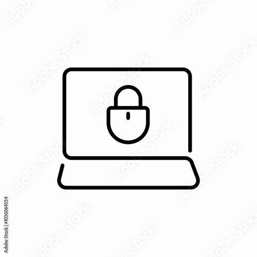 laptop lock password icon sign vector