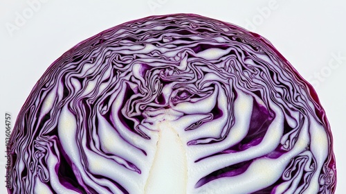 Close-up of vibrant purple cabbage cross-section