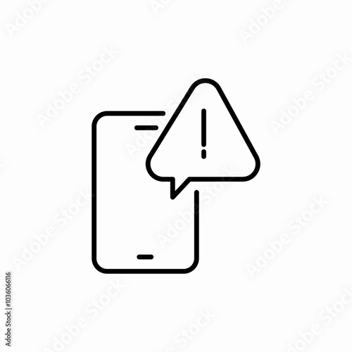 phone error exclamation mark icon sign vector