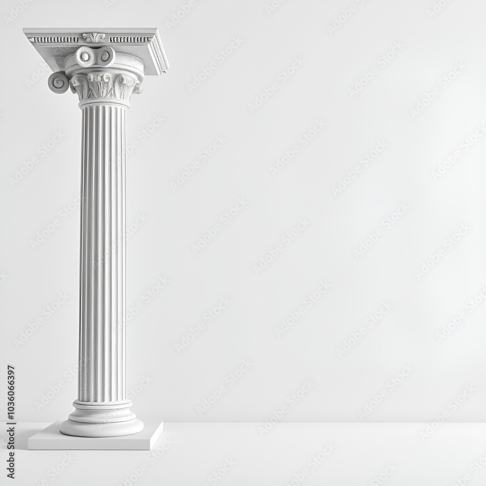roman column in minimal style on empty background roman column in minimal style on empty background