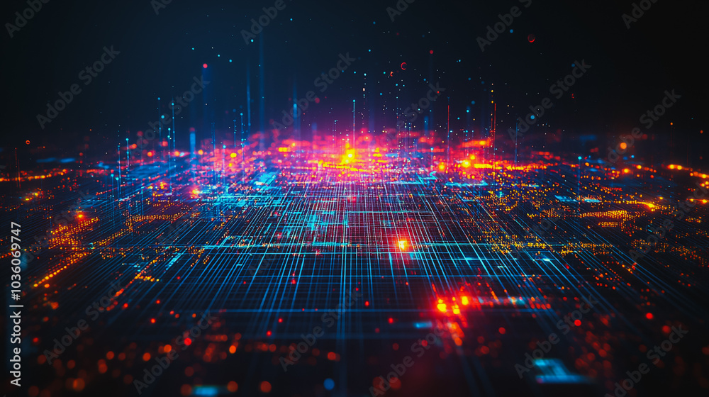 Fototapeta premium Abstract business smart city and charts and graphs with statistics to innovative analyze business potential and forecast future development of companies growth.