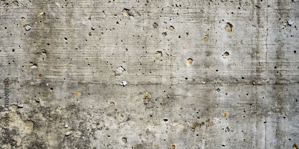 Weathered Concrete Wall with Holes, Photograph, Close-up, Grey and Brown Tones, Concrete Texture, Hole Pattern, Wall