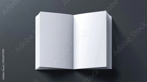 An open blank book resting on a dark surface inviting creativity and imagination during a quiet afternoon