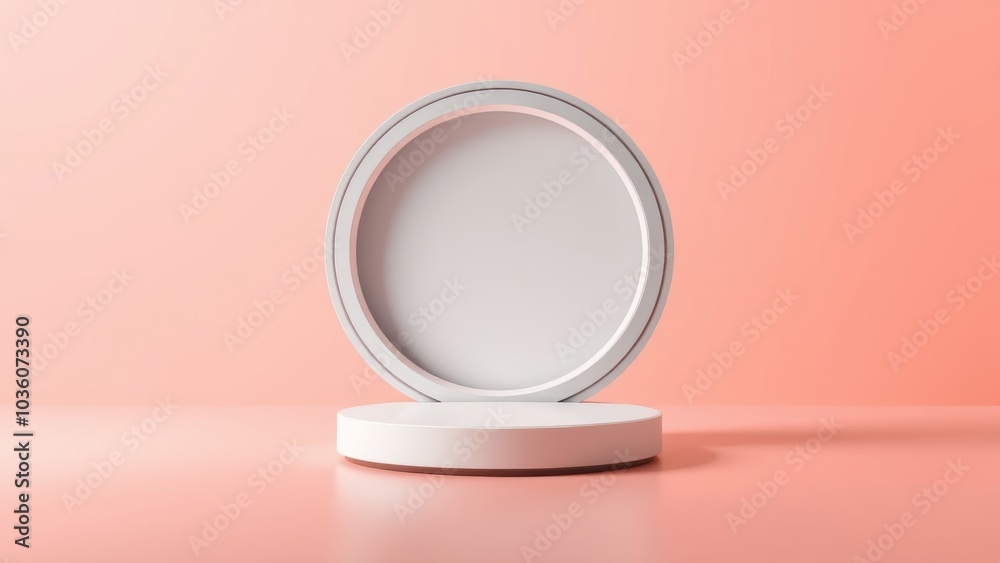 Podium for product presentation on soft light colour background. Podium for product presentation on soft light colour background.