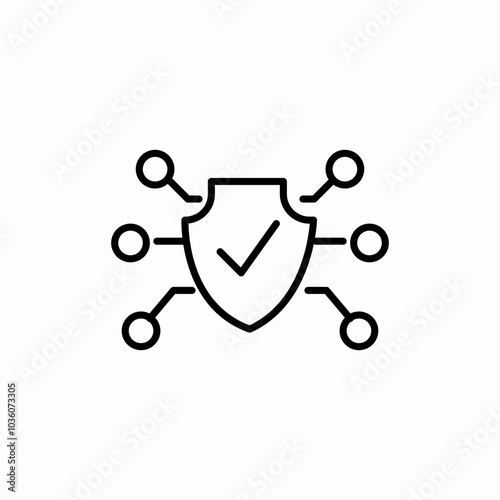 cyber protection shield icon sign vector