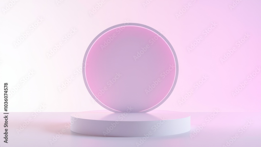 Podium for product presentation on soft light colour background. Podium for product presentation on soft light colour background.