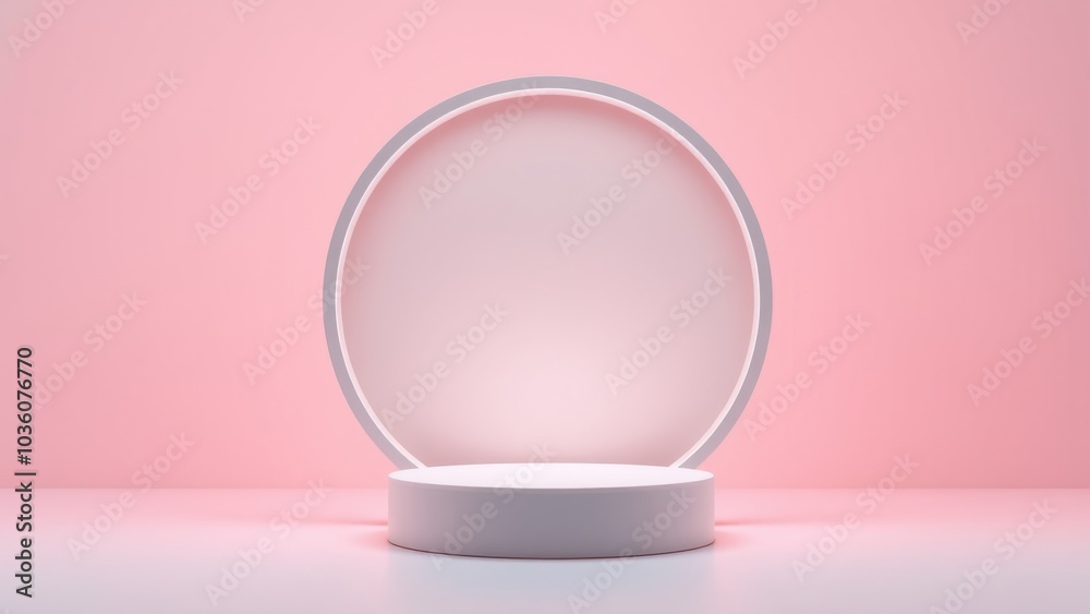 Podium for product presentation on soft light colour background. Podium for product presentation on soft light colour background.