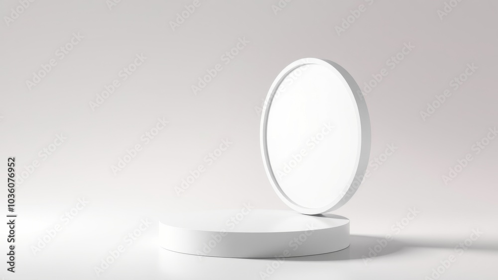 Podium for product presentation on soft light colour background. Podium for product presentation on soft light colour background.