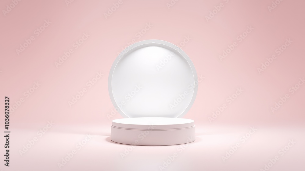 Podium for product presentation on soft light colour background. Podium for product presentation on soft light colour background.